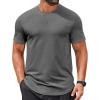 imageCOOFANDY Mens T Shirts Casual Short Sleeve Cotton Tee Shirts Hipster Hip Hop Longline TShirt Basic Summer TopsOne Piece Grey
