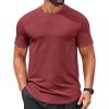imageCOOFANDY Mens T Shirts Casual Short Sleeve Cotton Tee Shirts Hipster Hip Hop Longline TShirt Basic Summer TopsOne Piece Wine Red