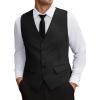 imageCOOFANDY Mens Business Suit Vest Slim Fit Dress Vest Wedding WaistcoatBlack
