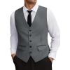 imageCOOFANDY Mens Business Suit Vest Slim Fit Dress Vest Wedding WaistcoatDark Gray