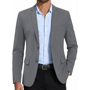 imageCOOFANDY Mens Casual Blazer Slim Fit Suit Jacket Two Button Lightweight Sport CoatGray
