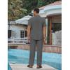 image:imageCOOFANDY Mens 2 Piece Cotton Sets Casual Short Sleeve Henley Shirts and Beach Pants with Pockets Summer Vacation OutfitsDark Grey