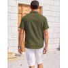 image:imageCOOFANDY Mens Casual Textured Short Sleeve Button Down Summer Beach ShirtArmy Green