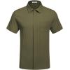 image:imageCOOFANDY Mens Casual Textured Short Sleeve Button Down Summer Beach ShirtArmy Green