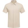 image:imageCOOFANDY Mens Casual Textured Short Sleeve Button Down Summer Beach ShirtBeige