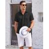 image:imageCOOFANDY Mens Casual Textured Short Sleeve Button Down Summer Beach ShirtBlack
