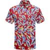 image:imageCOOFANDY Mens Casual Textured Short Sleeve Button Down Summer Beach ShirtHawaii Flowers