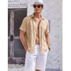 image:imageCOOFANDY Mens Casual Textured Short Sleeve Button Down Summer Beach ShirtKhaki