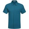 image:imageCOOFANDY Mens Casual Textured Short Sleeve Button Down Summer Beach ShirtLake Blue