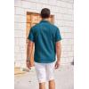 image:imageCOOFANDY Mens Casual Textured Short Sleeve Button Down Summer Beach ShirtLake Blue