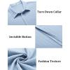 image:imageCOOFANDY Mens Casual Textured Short Sleeve Button Down Summer Beach ShirtLight Blue