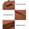 image:imageCOOFANDY Mens Casual Textured Short Sleeve Button Down Summer Beach ShirtLight Brown