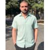 image:imageCOOFANDY Mens Casual Textured Short Sleeve Button Down Summer Beach ShirtLight Green