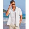 image:imageCOOFANDY Mens Casual Textured Short Sleeve Button Down Summer Beach ShirtWhite
