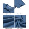 image:imageCOOFANDY Mens Knit Polo Shirts Short Sleeve Ribbed Textured Polo Shirt Lightweight Casual Golf Shirts Collared T ShirtDenim Blue