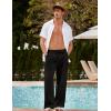 image:imageCOOFANDY Mens Linen Pant Elastic Waist Linen Pants Drawstring Summer Beach PantA Black