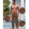 image:imageCOOFANDY Mens Linen Pant Elastic Waist Linen Pants Drawstring Summer Beach PantA Brown
