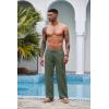 image:imageCOOFANDY Mens Linen Pant Elastic Waist Linen Pants Drawstring Summer Beach PantA Dark Army Green
