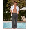image:imageCOOFANDY Mens Linen Pant Elastic Waist Linen Pants Drawstring Summer Beach PantA Dark Grey