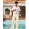 image:imageCOOFANDY Mens Linen Pant Elastic Waist Linen Pants Drawstring Summer Beach PantA Light Khaki
