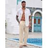 image:imageCOOFANDY Mens Linen Pant Elastic Waist Linen Pants Drawstring Summer Beach PantA Medium Khaki