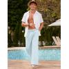 image:imageCOOFANDY Mens Linen Pant Elastic Waist Linen Pants Drawstring Summer Beach PantA Sky Blue