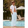 image:imageCOOFANDY Mens Linen Pant Elastic Waist Linen Pants Drawstring Summer Beach PantA Sky Blue