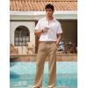 image:imageCOOFANDY Mens Linen Pant Elastic Waist Linen Pants Drawstring Summer Beach PantB Dark Khaki