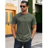 image:imageCOOFANDY Mens TShirts 100 Cotton Crewneck Short Sleeve Tees Casual Plain ShirtsArmy Green