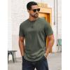 image:imageCOOFANDY Mens TShirts 100 Cotton Crewneck Short Sleeve Tees Casual Plain ShirtsArmy Green