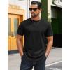 image:imageCOOFANDY Mens TShirts 100 Cotton Crewneck Short Sleeve Tees Casual Plain ShirtsBlack