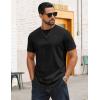 image:imageCOOFANDY Mens TShirts 100 Cotton Crewneck Short Sleeve Tees Casual Plain ShirtsBlack
