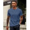 image:imageCOOFANDY Mens TShirts 100 Cotton Crewneck Short Sleeve Tees Casual Plain ShirtsGrey Blue