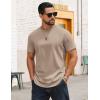 image:imageCOOFANDY Mens TShirts 100 Cotton Crewneck Short Sleeve Tees Casual Plain ShirtsKhaki