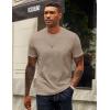 image:imageCOOFANDY Mens TShirts 100 Cotton Crewneck Short Sleeve Tees Casual Plain ShirtsKhaki