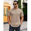 image:imageCOOFANDY Mens TShirts 100 Cotton Crewneck Short Sleeve Tees Casual Plain ShirtsKhaki