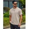 image:imageCOOFANDY Mens TShirts 100 Cotton Crewneck Short Sleeve Tees Casual Plain ShirtsLight Khaki