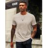 image:imageCOOFANDY Mens TShirts 100 Cotton Crewneck Short Sleeve Tees Casual Plain ShirtsLight Khaki