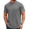 image:imageCOOFANDY Mens TShirts 100 Cotton Crewneck Short Sleeve Tees Casual Plain ShirtsDark Grey