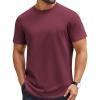 image:imageCOOFANDY Mens TShirts 100 Cotton Crewneck Short Sleeve Tees Casual Plain ShirtsDark Red