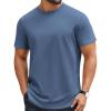 image:imageCOOFANDY Mens TShirts 100 Cotton Crewneck Short Sleeve Tees Casual Plain ShirtsGrey Blue