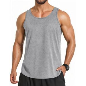 image:imageCOOFANDY Mens 3 Pack Quick Dry Workout Tank Top Gym Muscle Tee Fitness Bodybuilding Sleeveless T ShirtLight Grey1 Pack