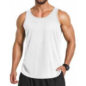image:imageCOOFANDY Mens 3 Pack Quick Dry Workout Tank Top Gym Muscle Tee Fitness Bodybuilding Sleeveless T ShirtWhite1 Pack