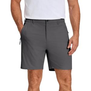 image:imageCOOFANDY Mens Stretch Golf Shorts 7 Lightweight Casual Hiking Shorts Summer Athletic Work Dress Hybrid ShortsDark Grey