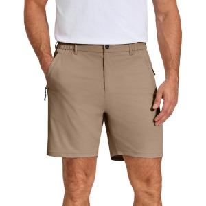 image:imageCOOFANDY Mens Stretch Golf Shorts 7 Lightweight Casual Hiking Shorts Summer Athletic Work Dress Hybrid ShortsKhaki