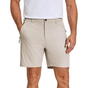 image:imageCOOFANDY Mens Stretch Golf Shorts 7 Lightweight Casual Hiking Shorts Summer Athletic Work Dress Hybrid ShortsLight Khaki