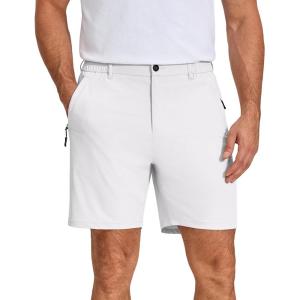 image:imageCOOFANDY Mens Stretch Golf Shorts 7 Lightweight Casual Hiking Shorts Summer Athletic Work Dress Hybrid ShortsWhite