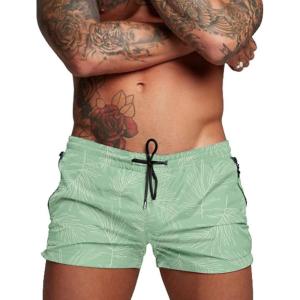 image:imageCOOFANDY Mens Swim Trunk Quick Dry Swimwear Mesh Lining Bathing Suit Swimsuit Board Beach Sport ShortLight Green Leaves