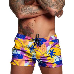 image:imageCOOFANDY Mens Swim Trunk Quick Dry Swimwear Mesh Lining Bathing Suit Swimsuit Board Beach Sport ShortOrange Coconut Tree