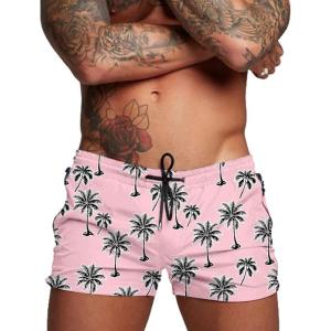 image:imageCOOFANDY Mens Swim Trunk Quick Dry Swimwear Mesh Lining Bathing Suit Swimsuit Board Beach Sport ShortPink Palm Tree